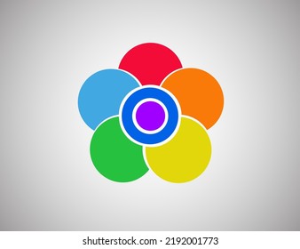 Flat Colorful Flower (camomile) Icon. Nature, Parks. Vector