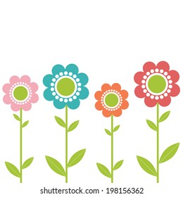 Flat colorful flower pattern background