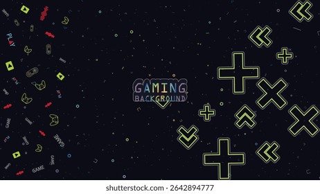 Flat Colorful Gaming Symbols Seamless Pattern for Modern Background and Digital Design Use