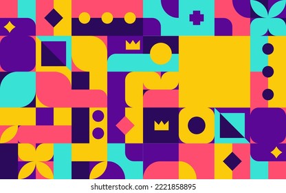 Flat colorful geometric mosaic background