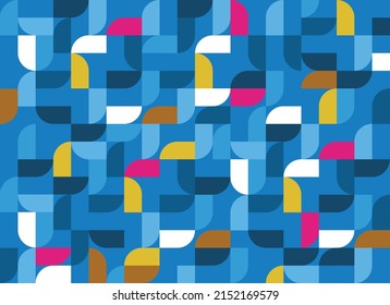 Flat colorful geometric shapes background.