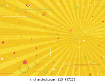 Flat colorful geometric shapes background.