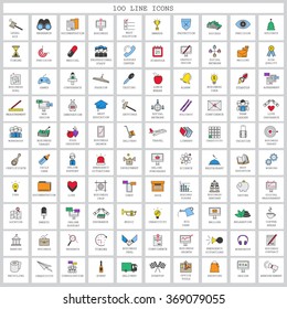 Flat Colorful Icons Set - Isolated, Vector Illustration, Graphic Design. Collection Of Color Icons. For Web, Websites, Print, Presentation Templates, Mobile Applications, App And Promotional Materials