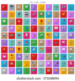 Flat Colorful Icons Set - Isolated, Vector Illustration, Graphic Design. Collection Of Color Icons. For Web, Websites, Print, Presentation Templates, Mobile Applications, App And Promotional Materials