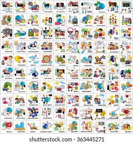 Flat Colorful Icons Set: Vector Illustration, Graphic Design. Collection Of Color Icons. For Web, Websites, Print, Presentation Templates, Mobile Applications And Promotional Materials