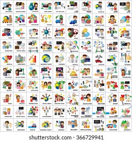 Flat Colorful Icons Set: Vector Illustration, Graphic Design. Collection Of Color Icons. For Web, Websites, Print, Presentation Templates, Mobile Applications And Promotional Materials