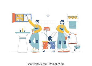 Flache bunte Illustration Reinigung