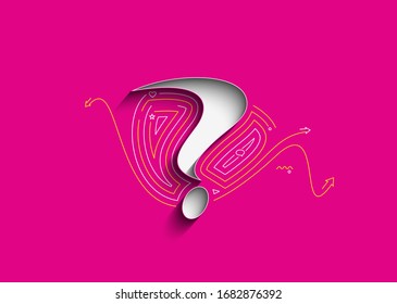 Flat Colorful line art Question Icon Vector Design Element.