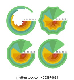 Flat colorful modern Set for infographics creation with percentage
