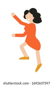 Flat colorful modern vector illustration of woman in dress