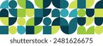 Flat colorful mosaic pattern design banner background