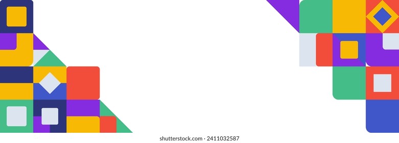 Flat colorful mosaic pattern design banner background