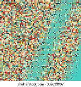 Flat colorful ornament with retro halftone dots