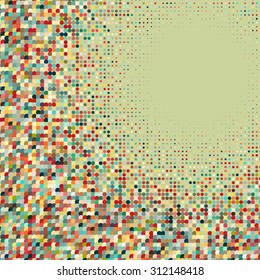 Flat colorful ornament with retro halftone dots