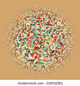 Flat colorful ornament with retro halftone dots