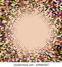 Flat colorful ornament with retro halftone styled squares