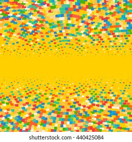 Flat colorful ornament with retro halftone styled squares