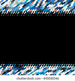 Flat colorful ornament with retro halftone styled squares