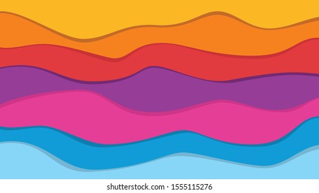 flat colorful paper cut modern background vector template