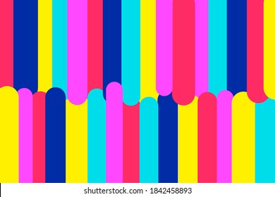 Flat colorful pattern lines design, flat geometric cover. Pop art style colors tendy lined background, bright vivid striped colors vector for advertising or commercial use