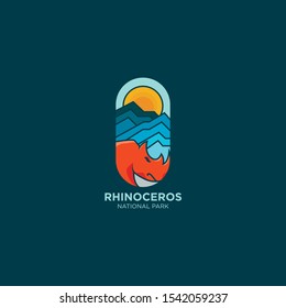 Flat Colorful Rhinoceros Logo idea