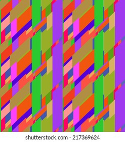 Flat colorful seamless pattern with chaotic skewed rectangles