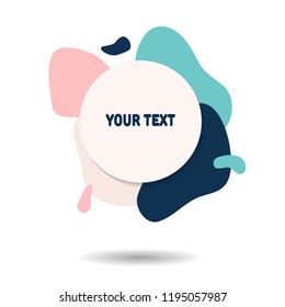 Flat colorful shapes composition with splashes and space for text. Colored bubbles overlay each other. Template for flyer, banner, presentation or web design. Eps10