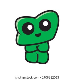 flat colorful vector cartoon cute green frog