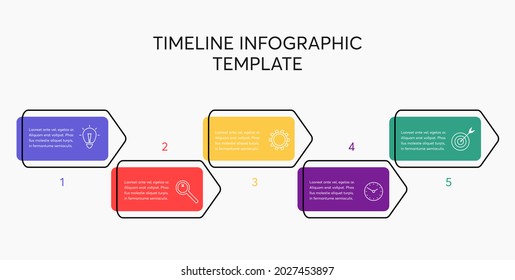 Flat colorful vector infographic with 5 options. Minimalist infographics business concept for presentation, report, workflow, strategy, start-up. Business data visualization.