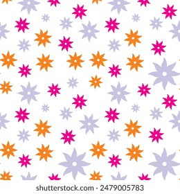 Flat colorful vector of a seamless floral pattern in spring for Wedding, anniversary, birthday and party. Design for banner, poster, card, invitation and scrapbook.