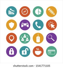 Flat colorful web icon design