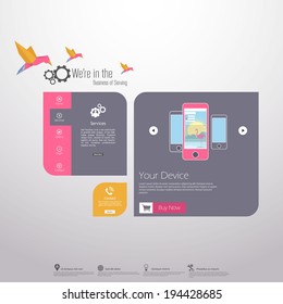 Flat Colorful Website Template Design 