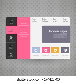 Flat Colorful Website Template Design 