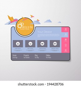 Flat Colorful Website Template Design 