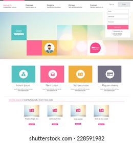 Flat Colorful Website Template Design 