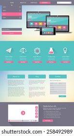 Flat Colorful Website Template Design One page style