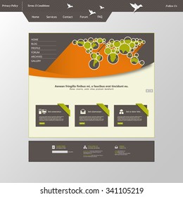 Flat Colorful Website Template Design 