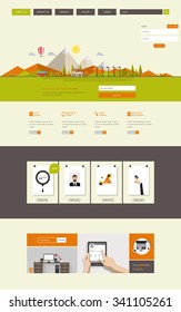 Flat Colorful Website Template Design 