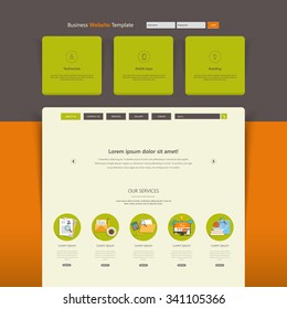 Flat Colorful Website Template Design 