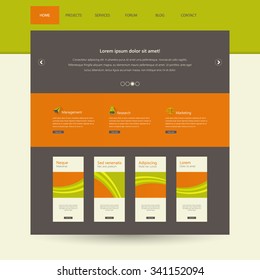 Flat Colorful Website Template Design 