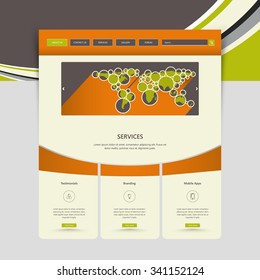 Flat Colorful Website Template Design 