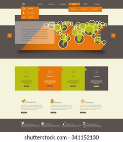 Flat Colorful Website Template Design 