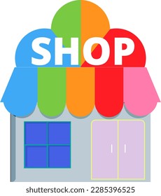 Flat Colorfull icon shop vector 