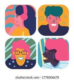 
Flat Colorfull People Avatar Vector