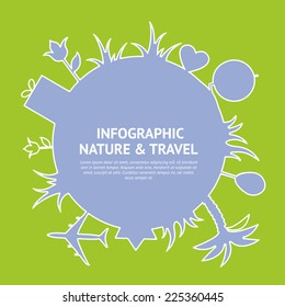 Flat colors infographics with travel design elements. Vector illustration.