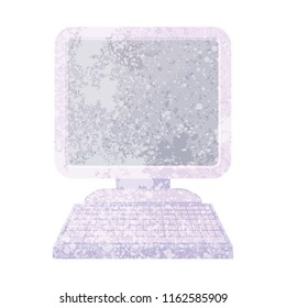 Flat colour illustration of a computer