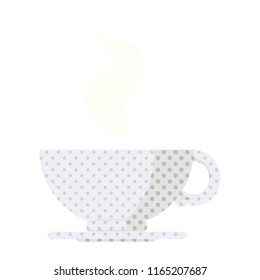 Flat colour illustration of a hot cup of coffee
