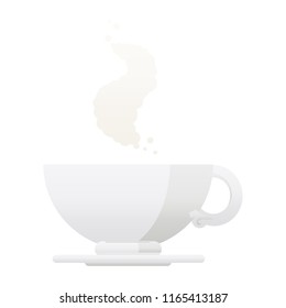 Flache farbige Illustration einer heißen Tasse Kaffee