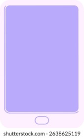 Flat colour illustration of a tablet computer in bright neon colors