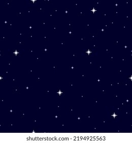 A flat colour seamless pattern of a starry sky